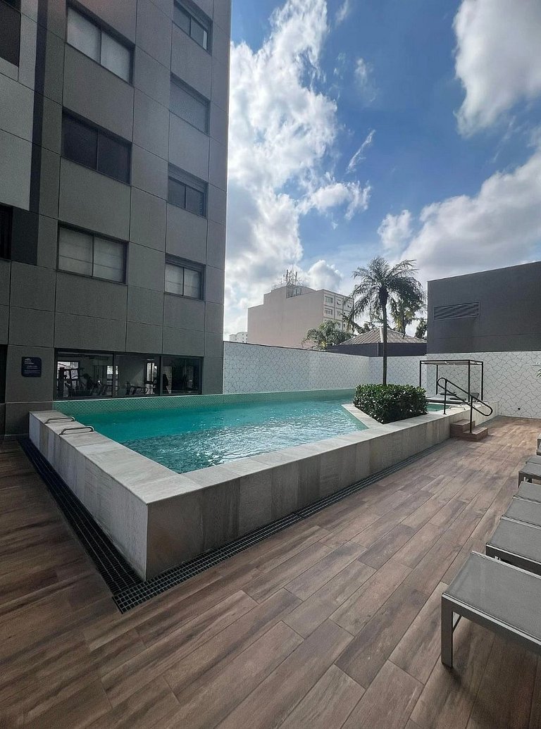 Studio with City View and Pool near Faria Lima