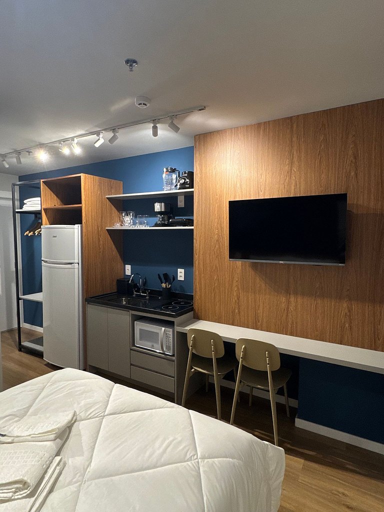 Studio with Gym and Coworking near Allianz Parque