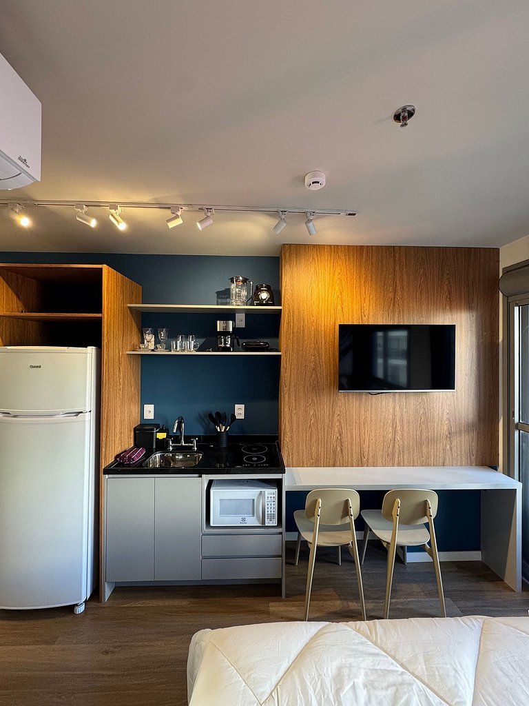 Studio with Gym and Coworking near Allianz Parque