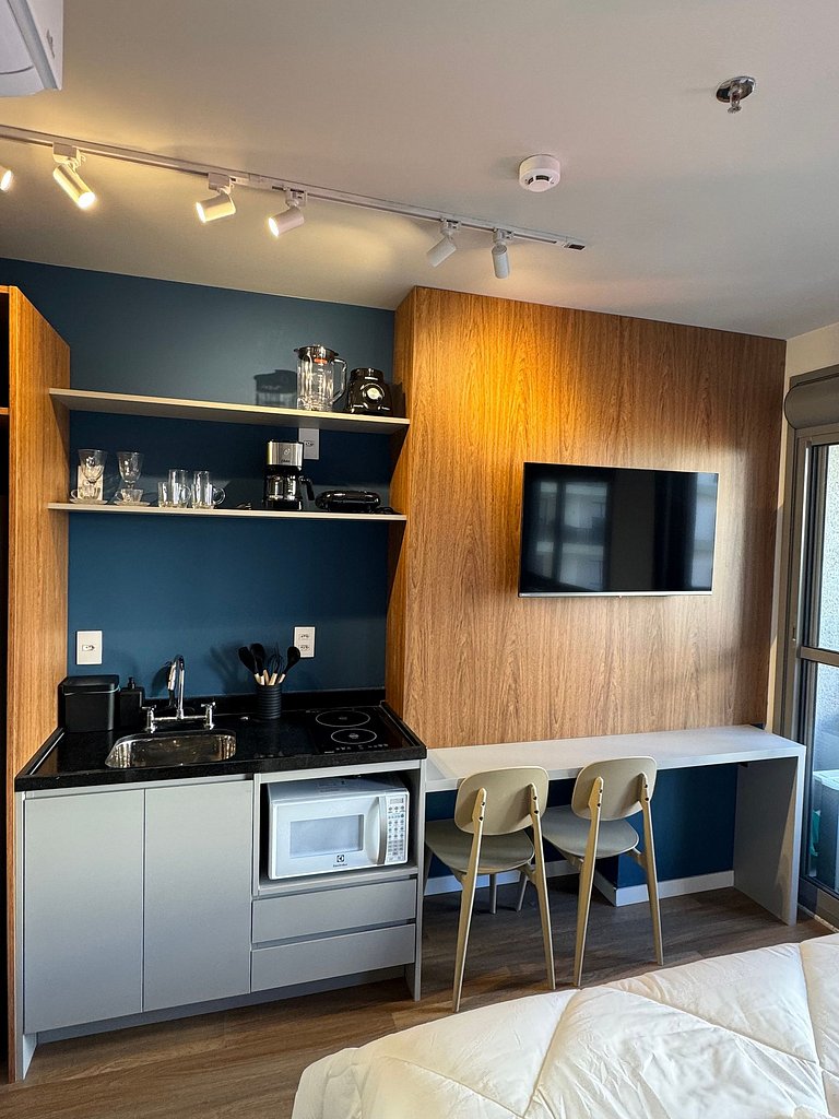 Studio with Gym and Coworking near Allianz Parque