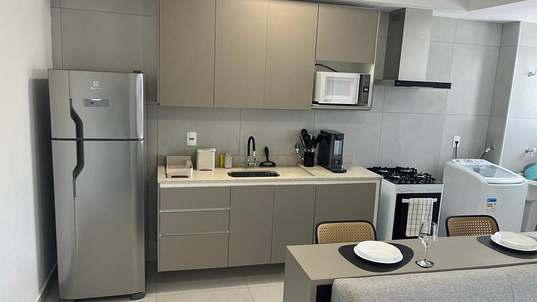 Apartment with Balcony and Pool in Bauru