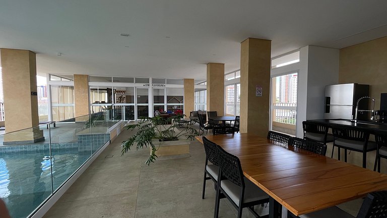 Apartment with Balcony and Pool in Bauru