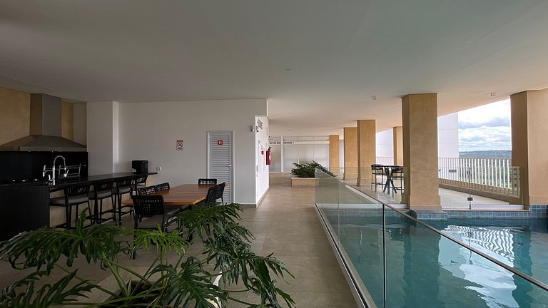 Apartment with Balcony and Pool in Bauru