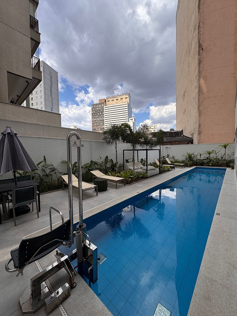 Apartamento moderno no centro com lazer completo