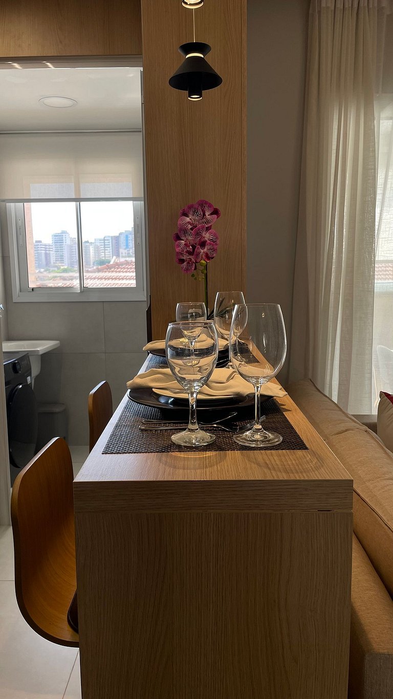 Apartamento com churrasqueira e piscina em Bauru