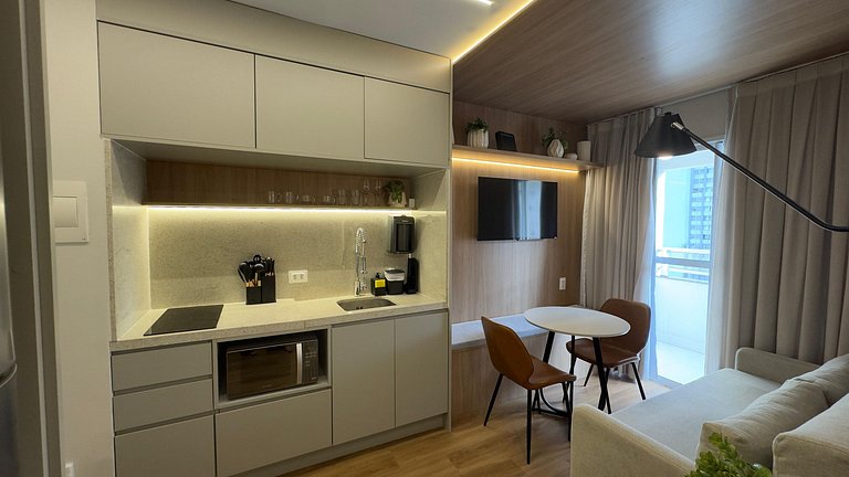 Apartamento moderno no centro.