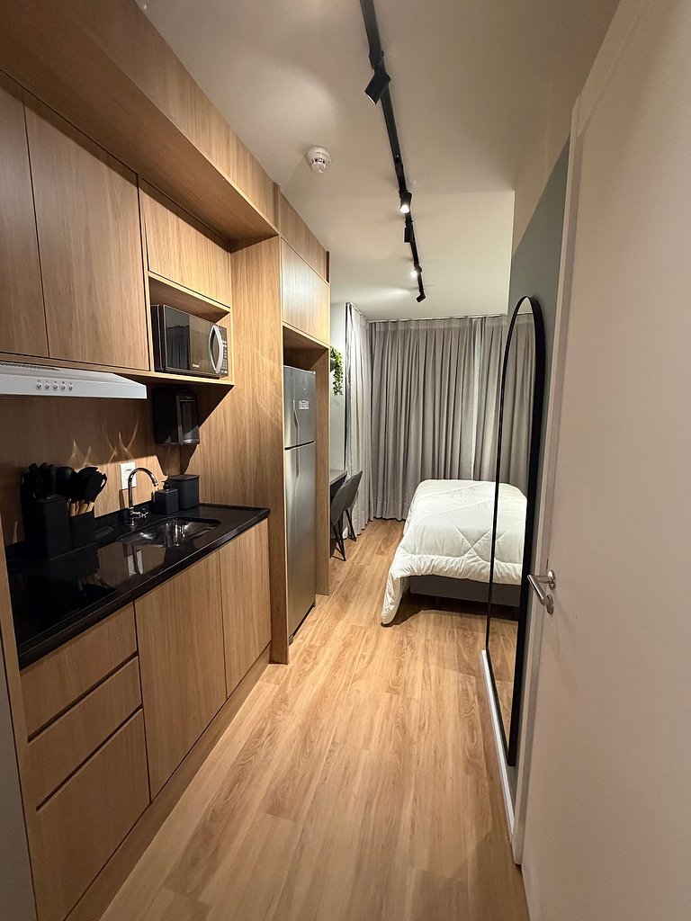 Studio Completo com Piscina perto de Congonhas