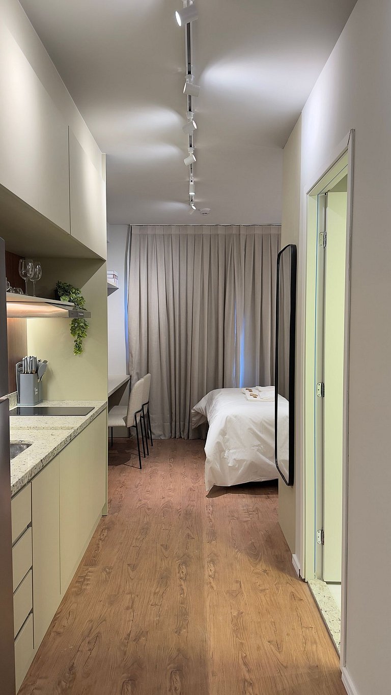 Studio na Klabin com conforto design e localização