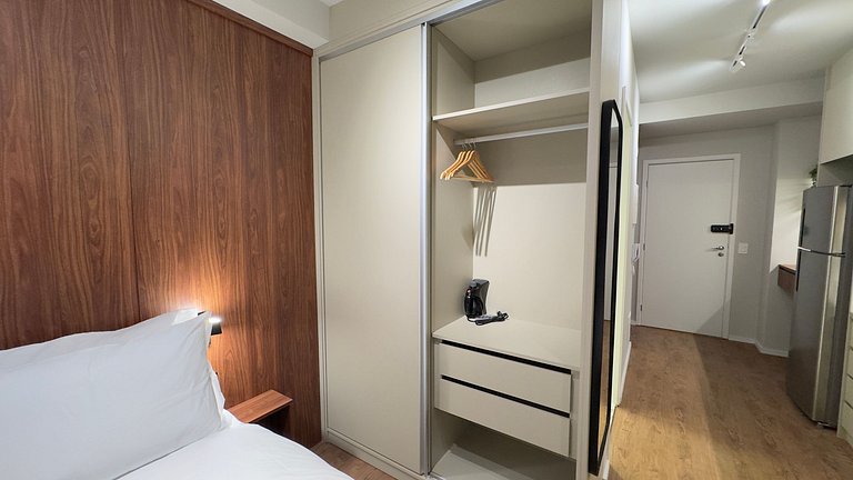 Studio na Klabin com conforto design e localização