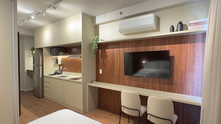 Studio na Klabin com conforto design e localização